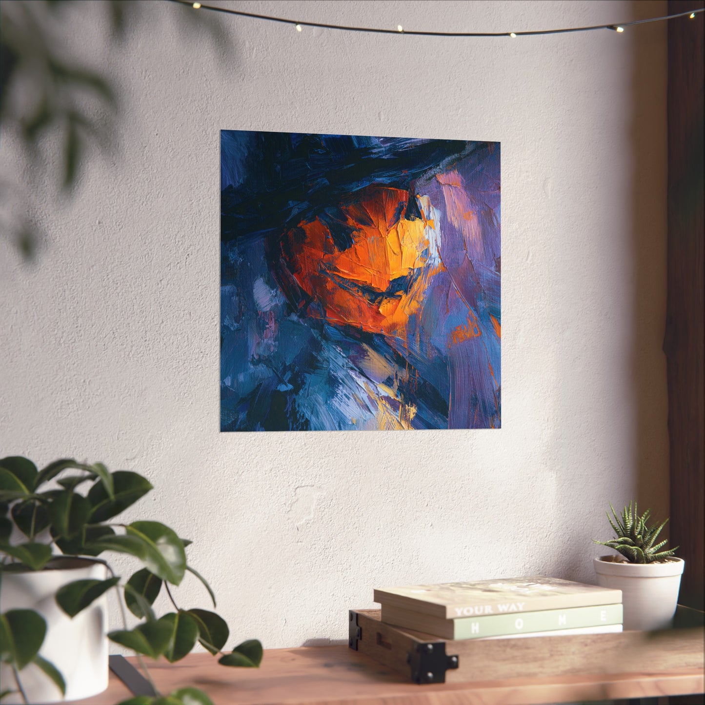 Halloween Pumpkin Abstract Fine Art Print 3 – Colorful Jack-O’Lantern Wall Art, Modern Fall Home Decor, Halloween Party Poster