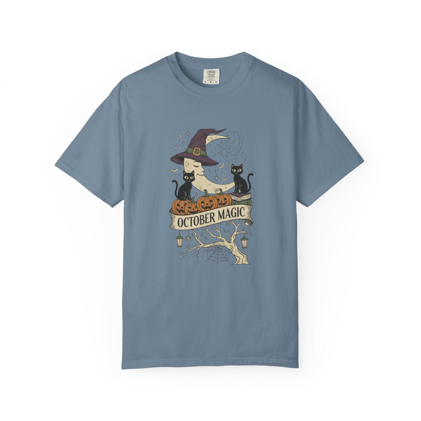 October Magic Vintage T-Shirt, Vintage Halloween Apparel, Fall Celebration Wear