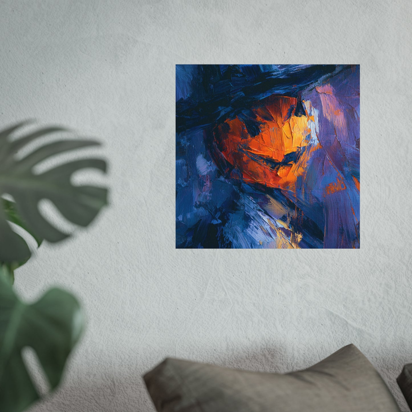 Halloween Pumpkin Abstract Fine Art Print 3 – Colorful Jack-O’Lantern Wall Art, Modern Fall Home Decor, Halloween Party Poster