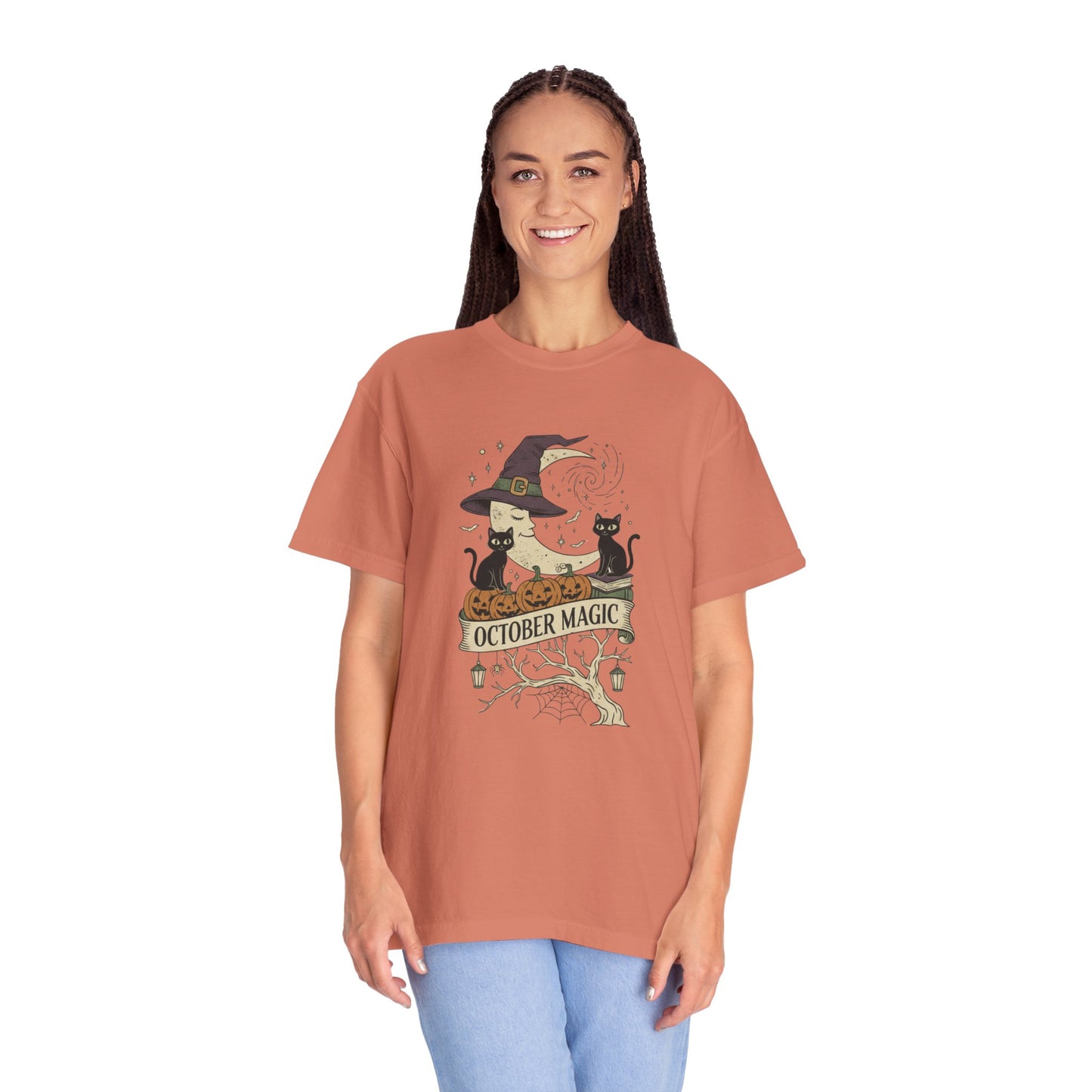 October Magic Vintage T-Shirt, Vintage Halloween Apparel, Fall Celebration Wear