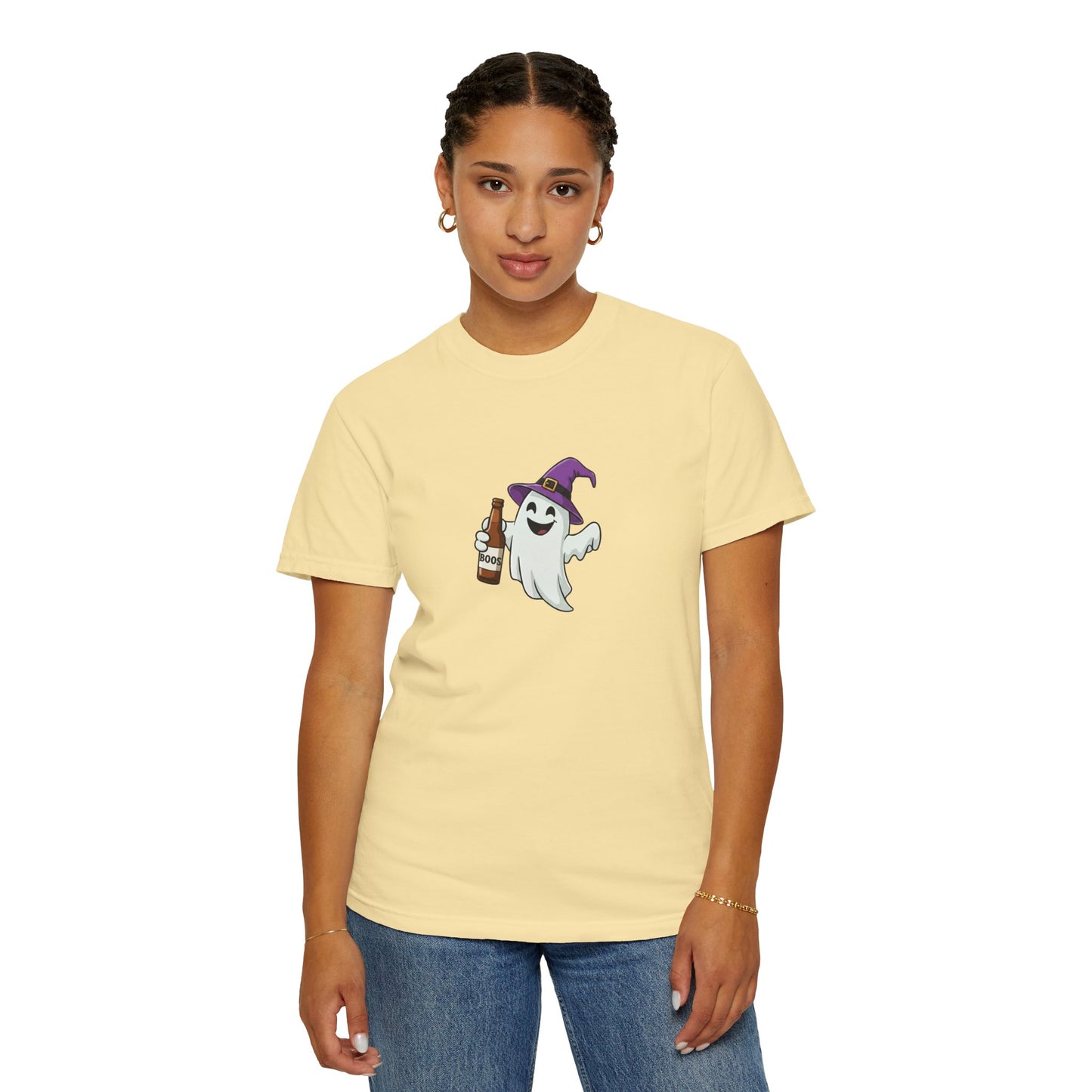 Comfort Colors Halloween Ghost with Bootle of Boos - Funny Cute Halloween Shirt