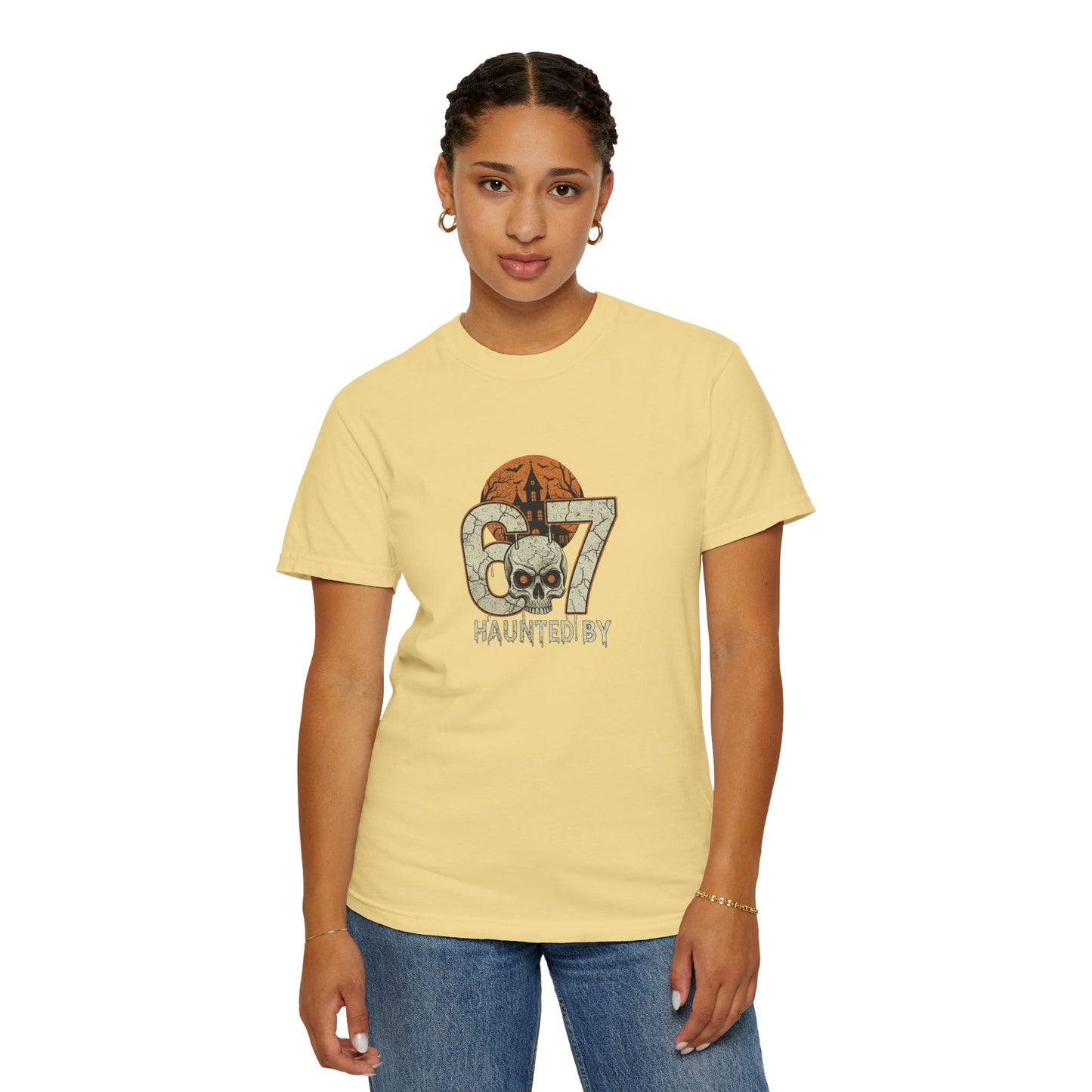 Haunted by 67 | Skull and Haunted House 6-7 Halloween Design