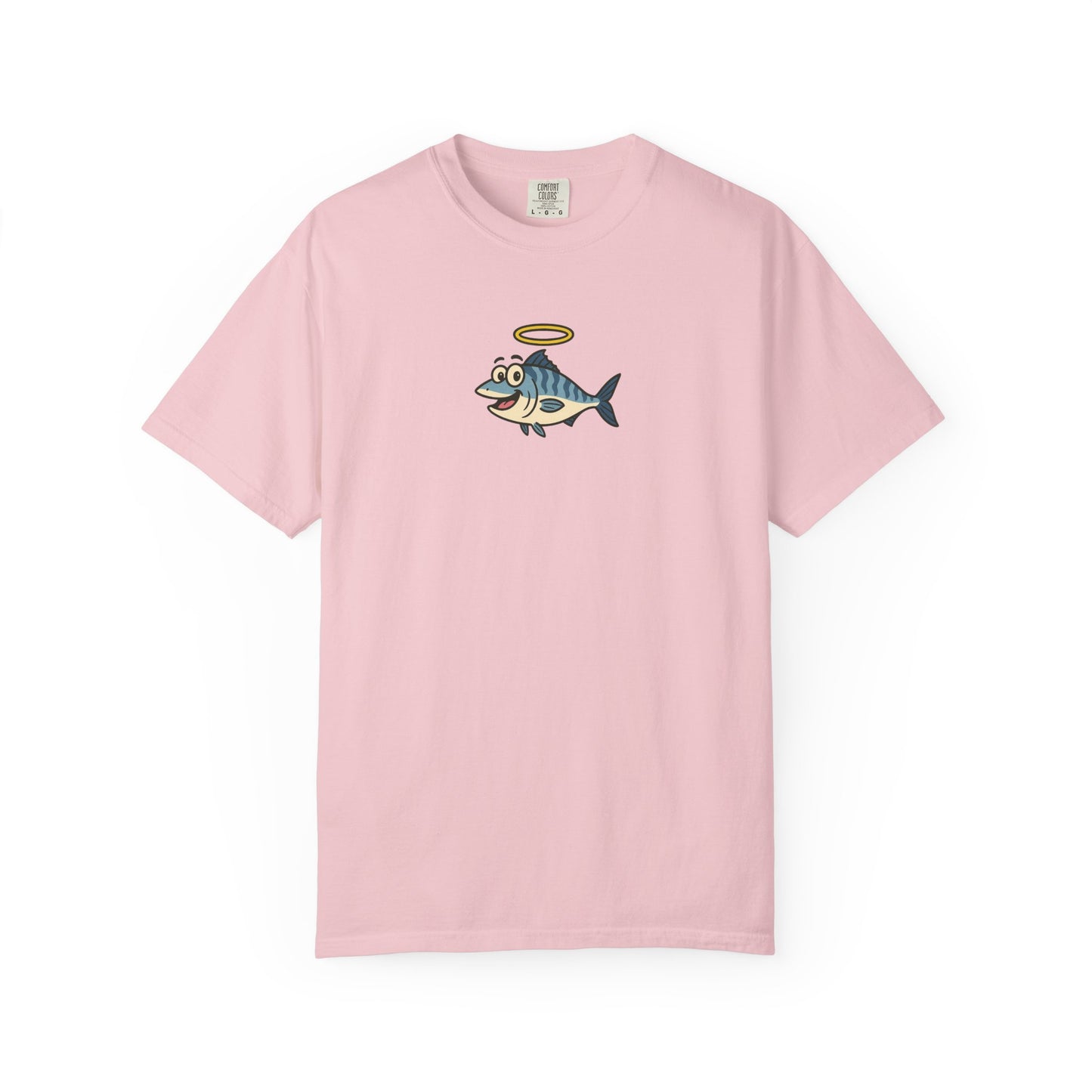 Holy Mackerel T-Shirt | Funny Cartoon Fish Shirt with Halo | Ocean Pun Graphic Tee