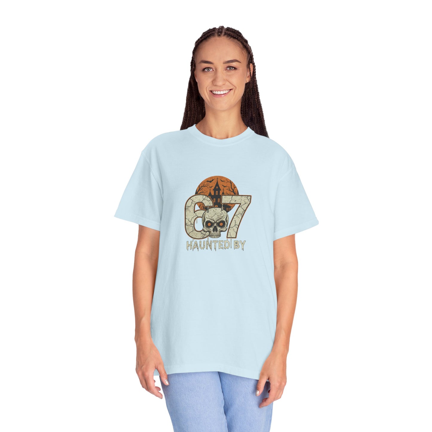 Haunted by 67 | Skull and Haunted House 6-7 Halloween Design