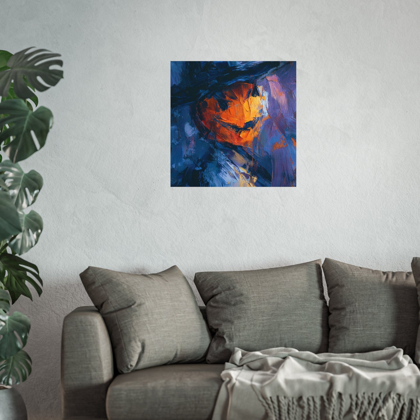Halloween Pumpkin Abstract Fine Art Print 3 – Colorful Jack-O’Lantern Wall Art, Modern Fall Home Decor, Halloween Party Poster