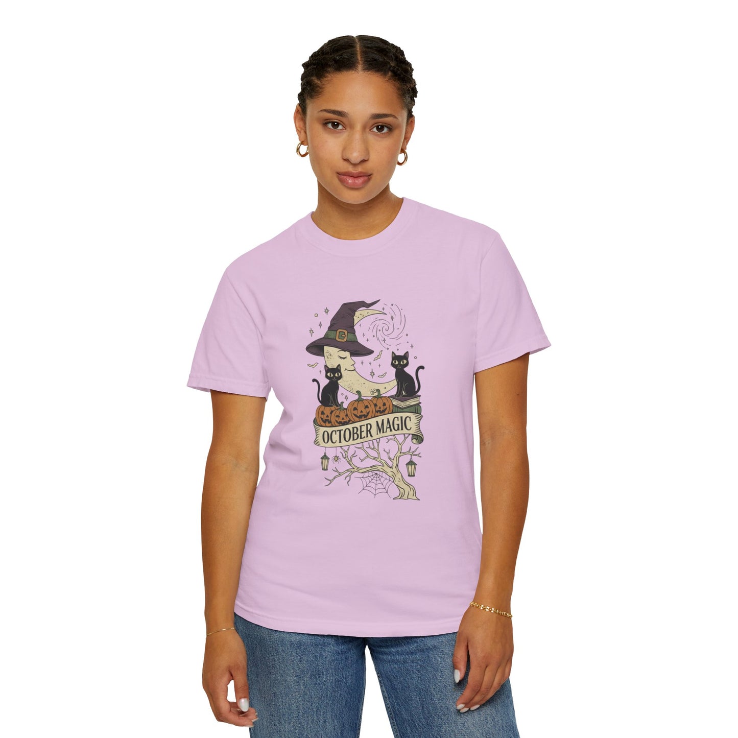 October Magic Vintage T-Shirt, Vintage Halloween Apparel, Fall Celebration Wear
