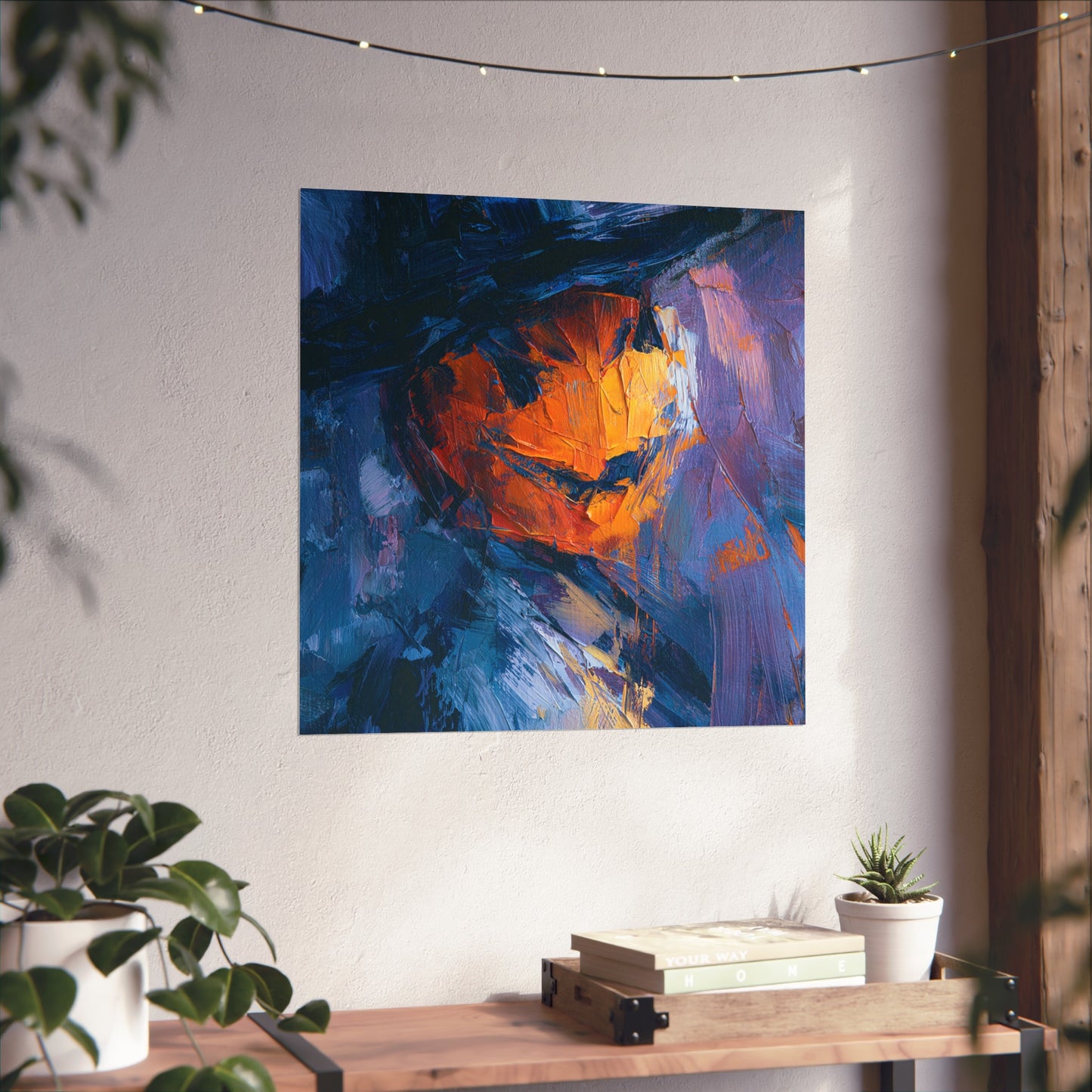 Halloween Pumpkin Abstract Fine Art Print 3 – Colorful Jack-O’Lantern Wall Art, Modern Fall Home Decor, Halloween Party Poster