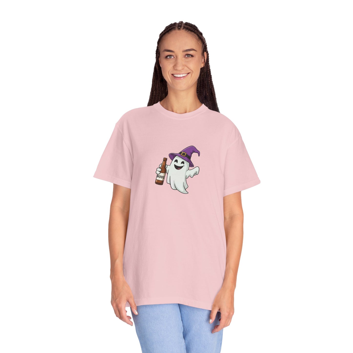Comfort Colors Halloween Ghost with Bootle of Boos - Funny Cute Halloween Shirt