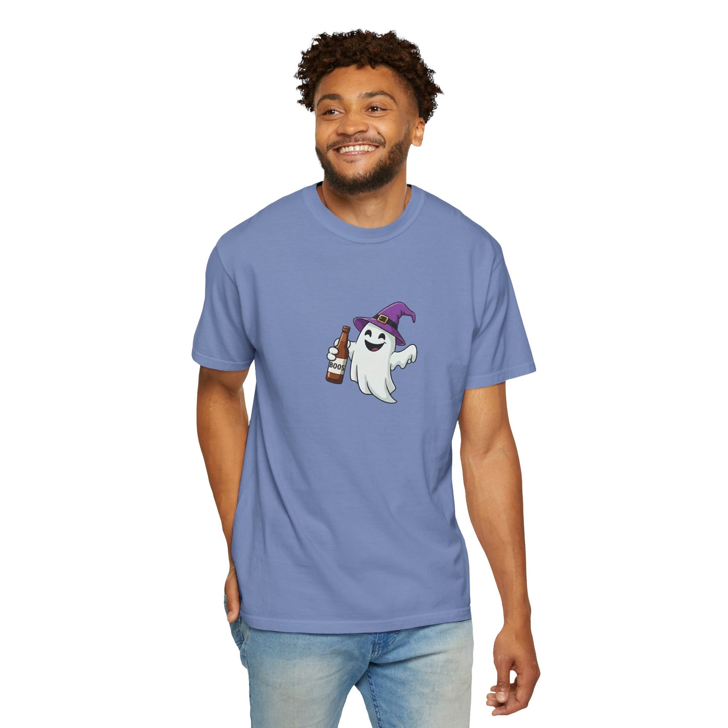 Comfort Colors Halloween Ghost with Bootle of Boos - Funny Cute Halloween Shirt