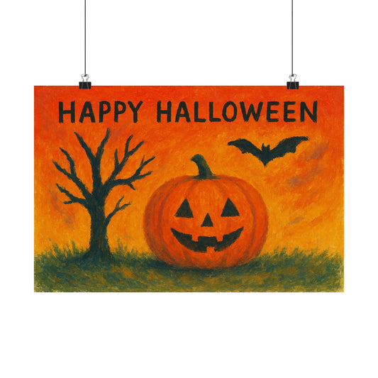 Happy Halloween Pumpkin & Bats Poster – Spooky Wall Art, Print or  Digital Download, Autumn Home Decor, Halloween Decorative Art