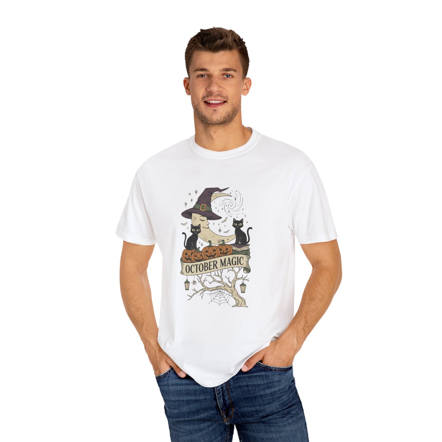 October Magic Vintage T-Shirt, Vintage Halloween Apparel, Fall Celebration Wear