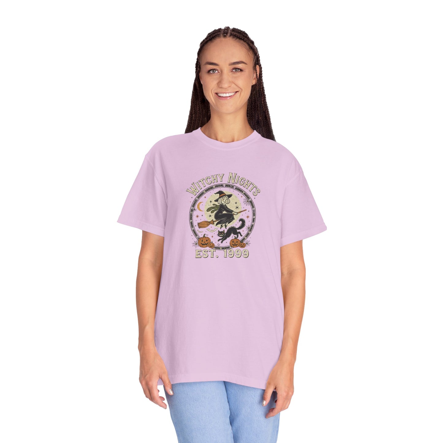 Witchy Nights Comfort Colors T-Shirt, Witch Lovers, Halloween Gothic Design, Spooky Season