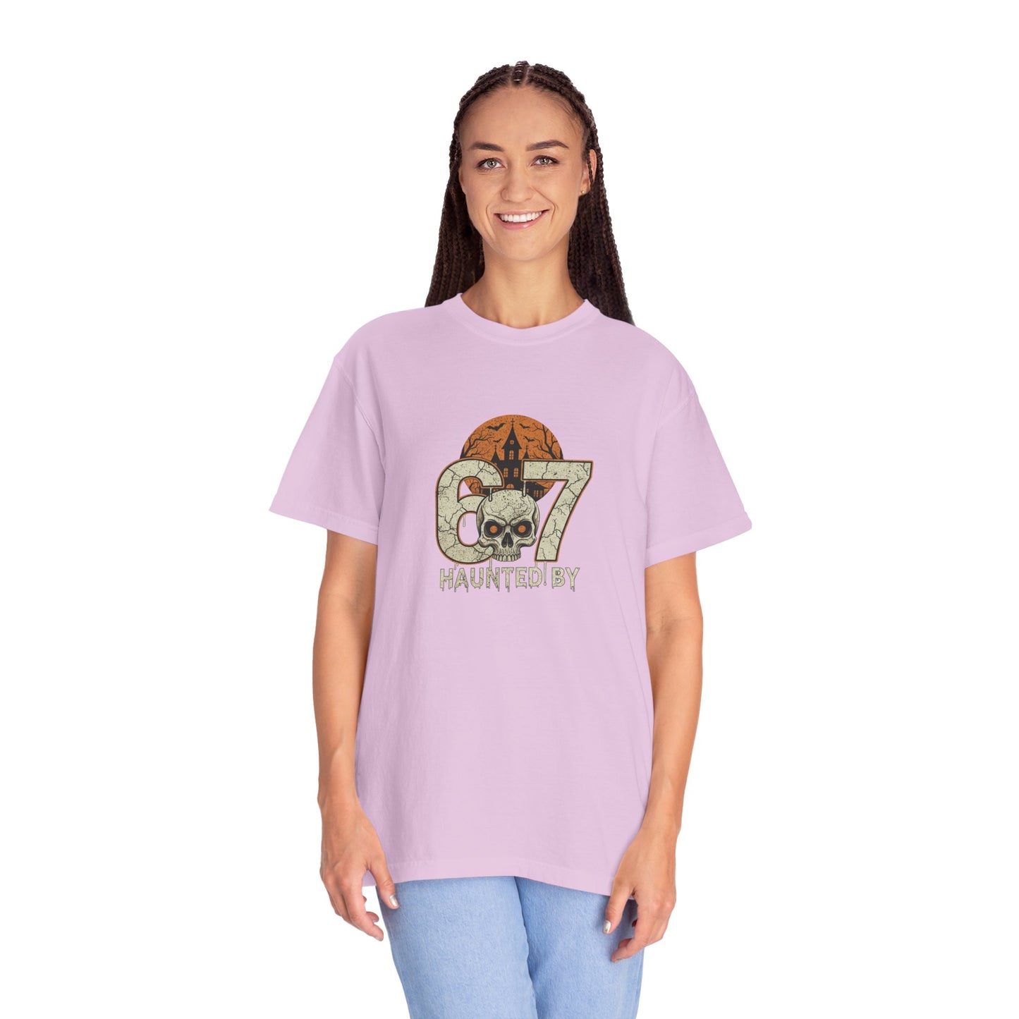 Haunted by 67 | Skull and Haunted House 6-7 Halloween Design