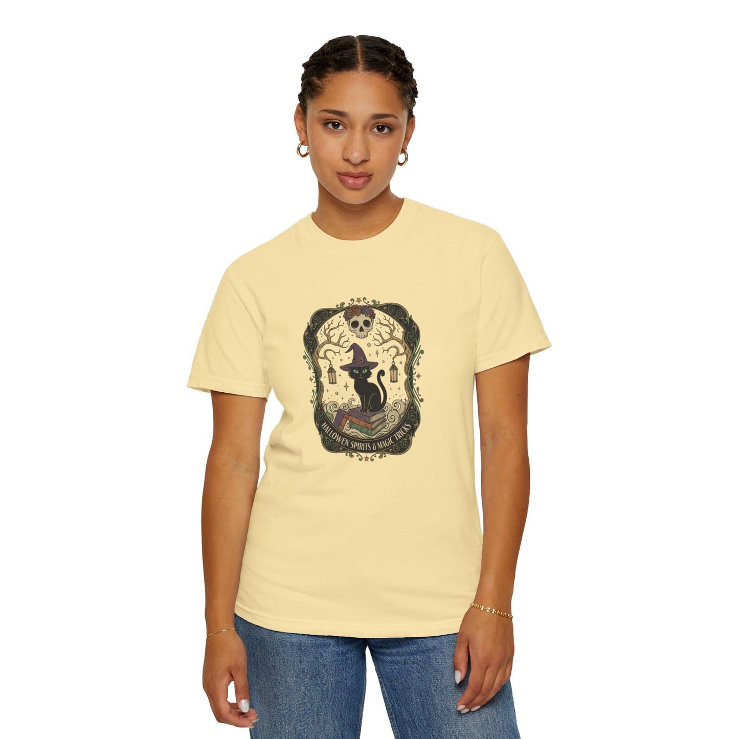 Spirits & Magic Tricks Halloween Gothic Art, Comfort Colors, Witchy Apparel, Cozy Casual Wear, Spooky Season Fashion