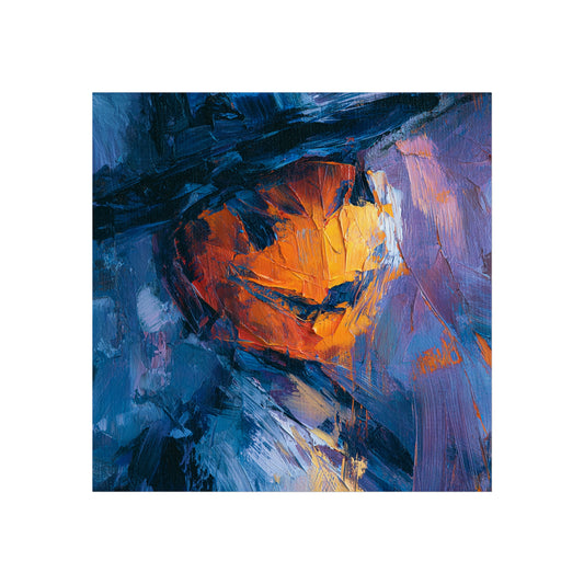 Halloween Pumpkin Abstract Fine Art Print 3 – Colorful Jack-O’Lantern Wall Art, Modern Fall Home Decor, Halloween Party Poster