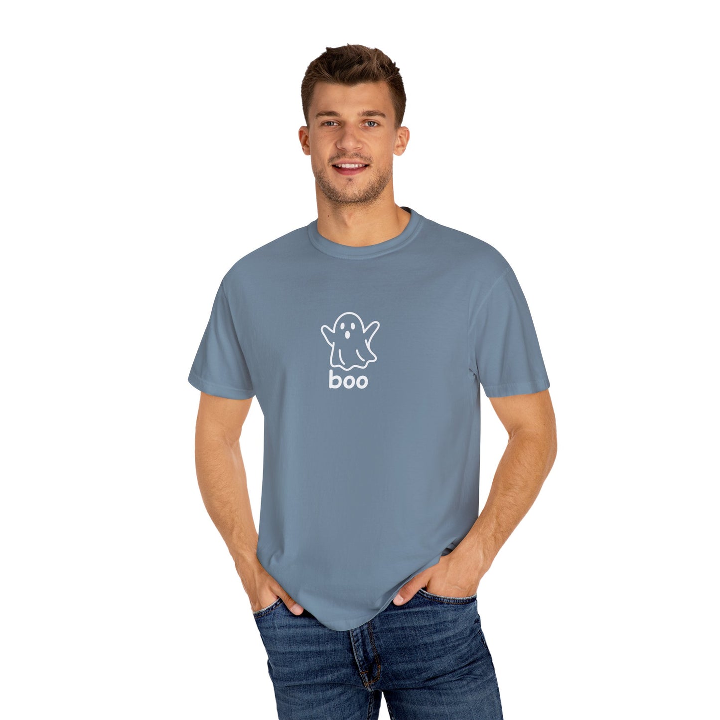 Boo Ghost T-Shirt, Adorable Cute Ghost, Halloween Tee, Unisex Spooky Shirt, Casual Autumn Clothing, Gift for Halloween Lovers