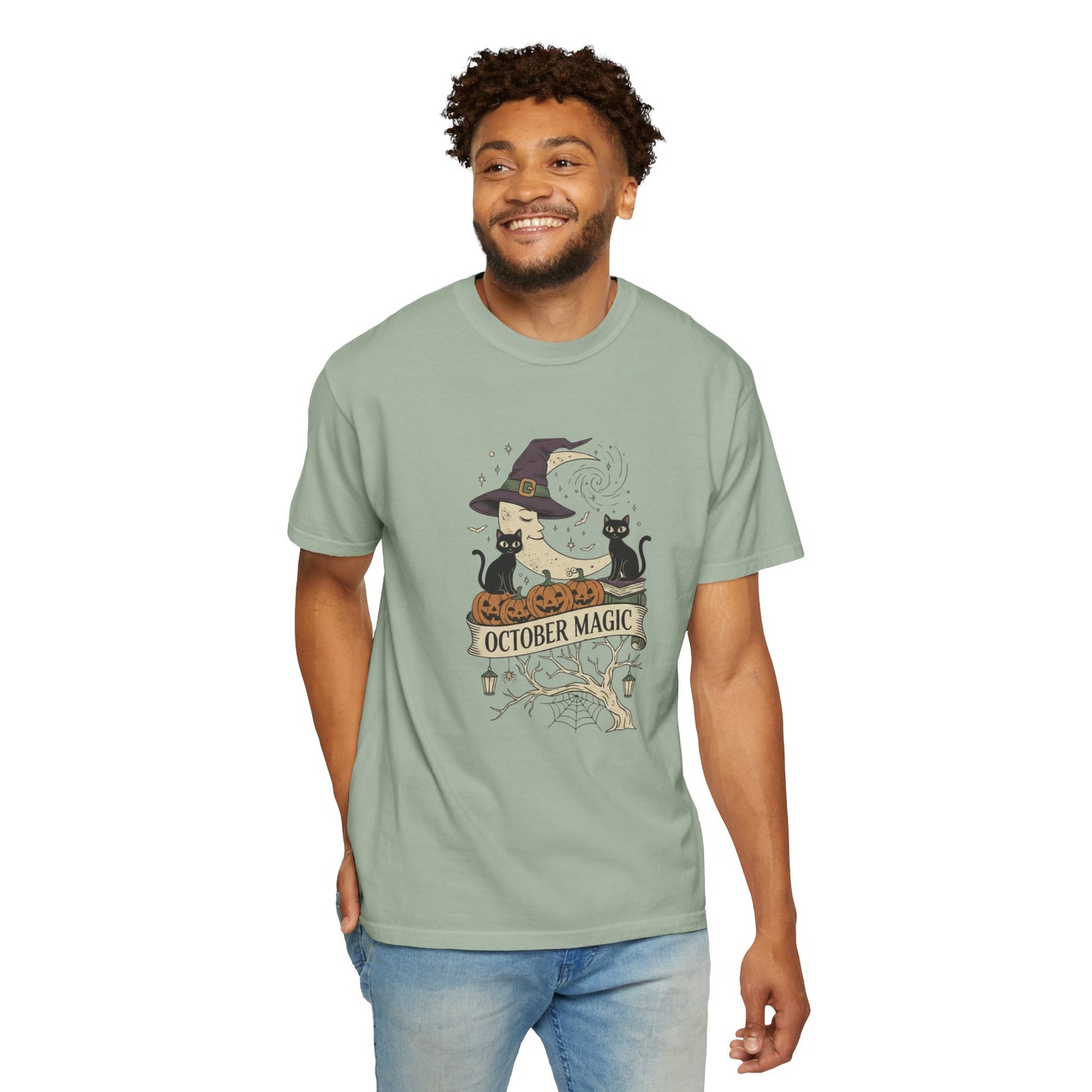 October Magic Vintage T-Shirt, Vintage Halloween Apparel, Fall Celebration Wear