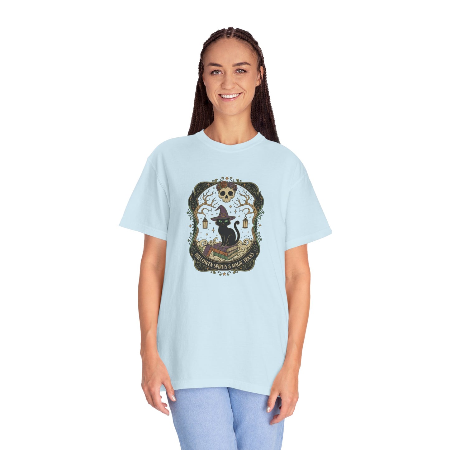 Spirits & Magic Tricks Halloween Gothic Art, Comfort Colors, Witchy Apparel, Cozy Casual Wear, Spooky Season Fashion