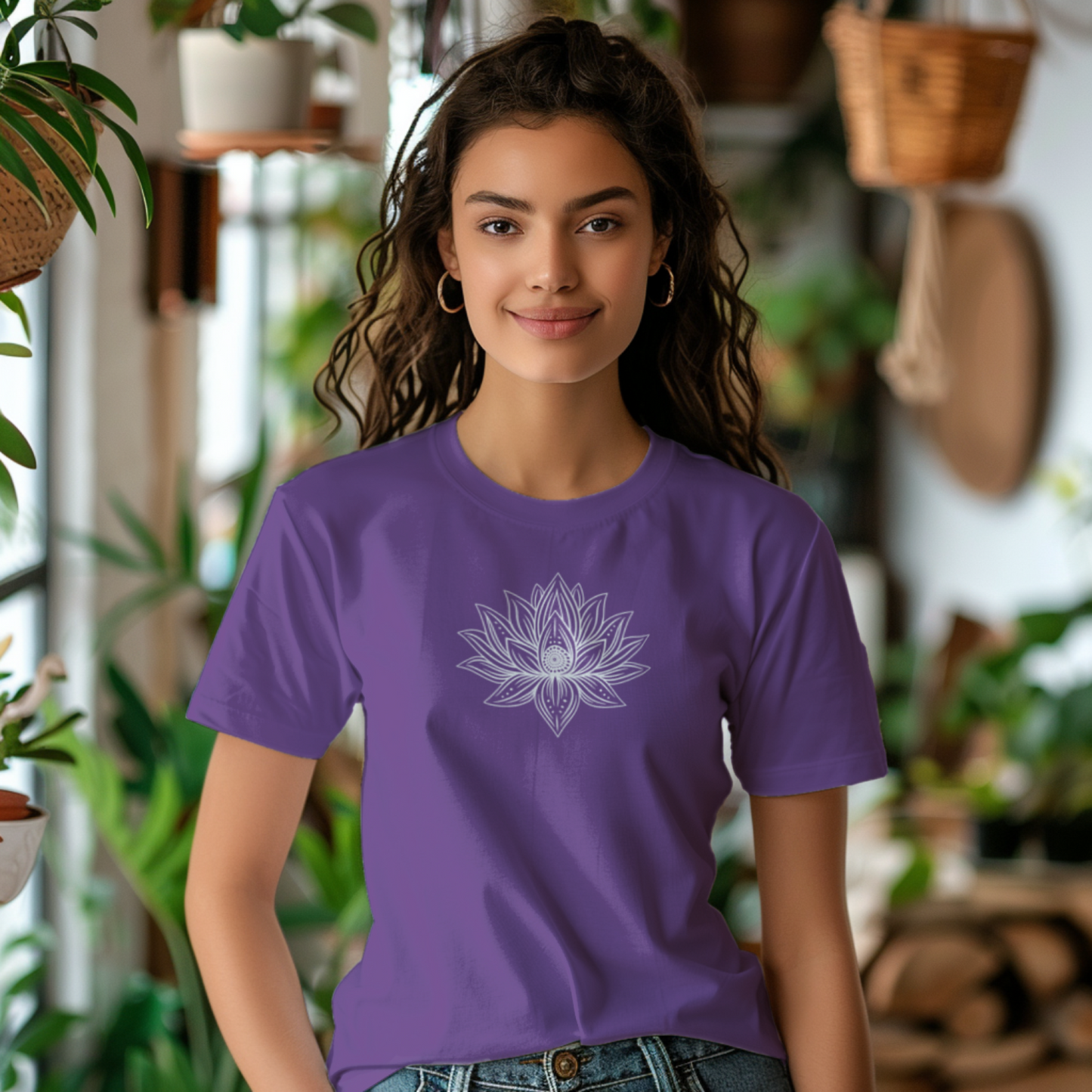 Comfort Colors Sacred Lotus Flower Mandala Line Art Design - Beautiful Flower Shirt