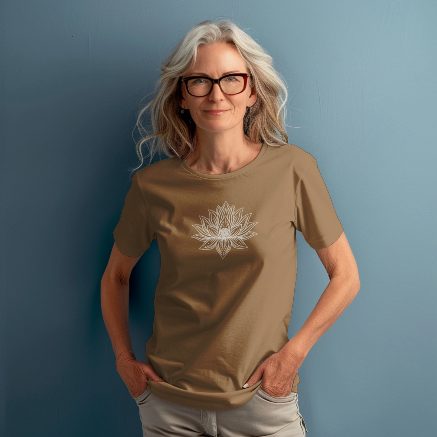 Comfort Colors Sacred Lotus Flower Mandala Line Art Design - Beautiful Flower Shirt