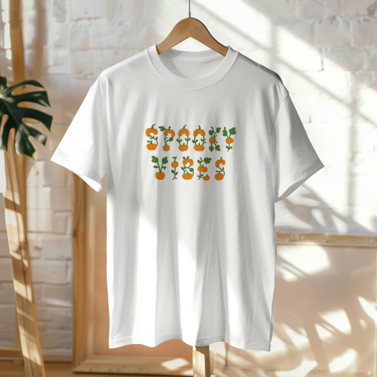 Spooky Vibes Pumpkin Typography Shirt | Comfort Colors T-Shirt | Cute Halloween Design