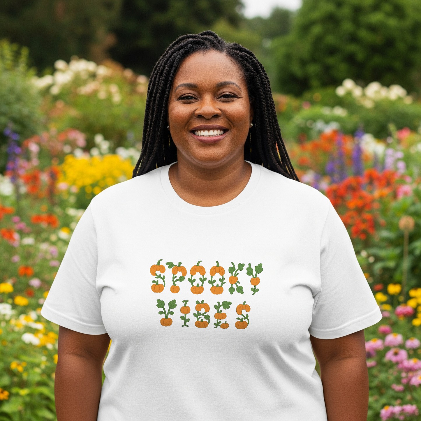 Spooky Vibes Pumpkin Typography Shirt | Comfort Colors T-Shirt | Cute Halloween Design